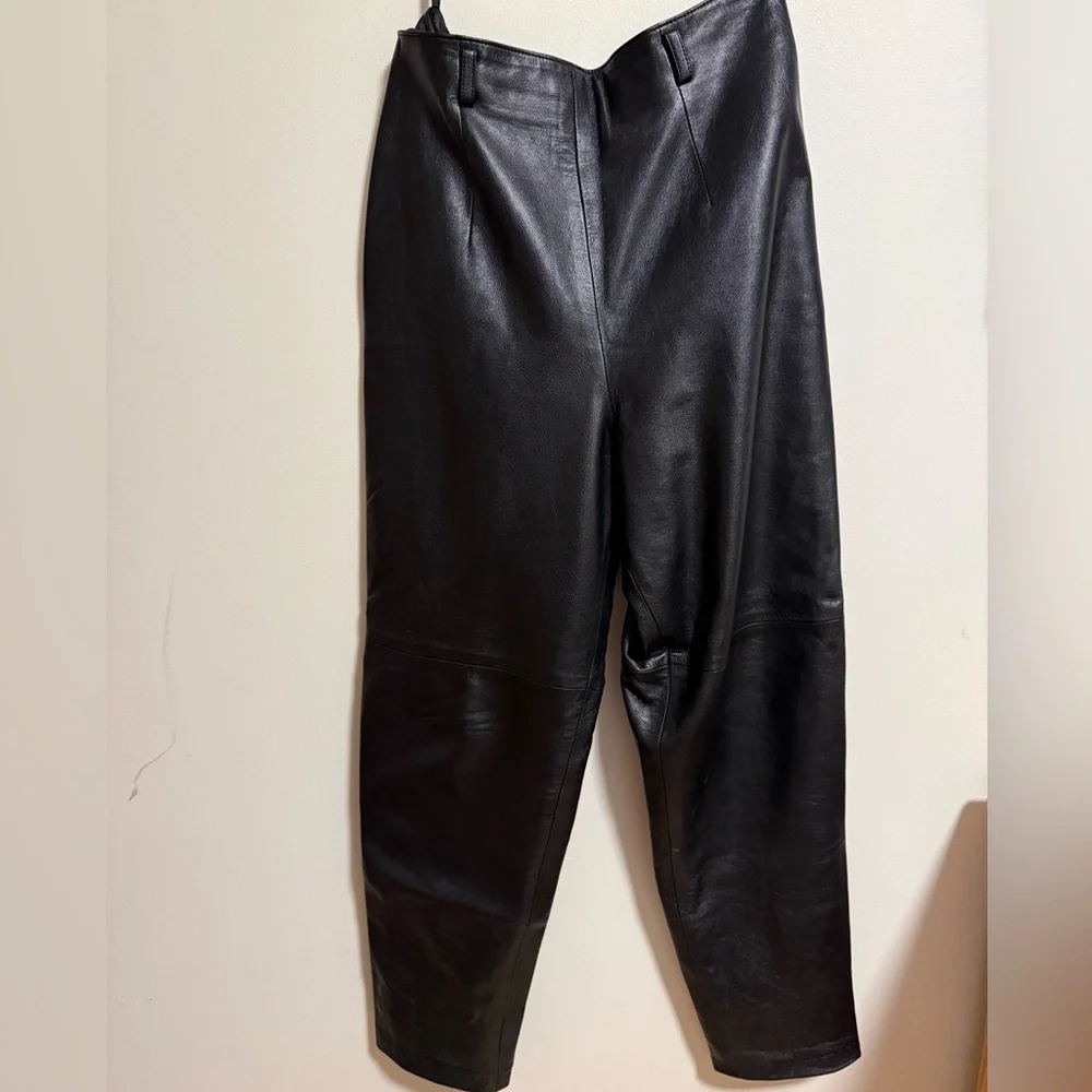 Vintage Black Leather Pants - Picture 9 of 12